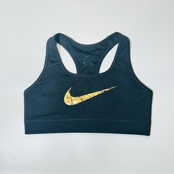 Nike Other - Nike sports bra Victory Compression Drifit sports bra black gold women Size S